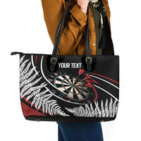New Zealand Darts Personalised Leather Tote Bag Silver Fern Dynamic