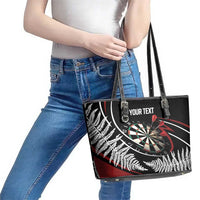 New Zealand Darts Personalised Leather Tote Bag Silver Fern Dynamic