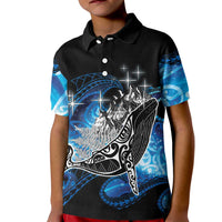 Maori Matariki Te Araroa Paikea Starry Kid Polo Shirt Tangaroa Whakatauki LT7 Kid Black - Polynesian Pride