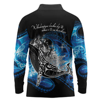 Maori Matariki Te Araroa Paikea Starry Long Sleeve Polo Shirt Tangaroa Whakatauki LT7 - Polynesian Pride