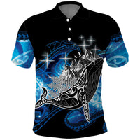 Maori Matariki Te Araroa Paikea Starry Polo Shirt Tangaroa Whakatauki LT7 Black - Polynesian Pride