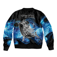 Maori Matariki Te Araroa Paikea Starry Sleeve Zip Bomber Jacket Tangaroa Whakatauki LT7 - Polynesian Pride