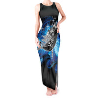 Maori Matariki Te Araroa Paikea Starry Tank Maxi Dress Tangaroa Whakatauki LT7 Women Black - Polynesian Pride