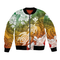 Kanaka Maoli Hawaii Flag Day Bomber Jacket Vibrant Frangipani