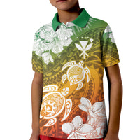 Kanaka Maoli Hawaii Flag Day Kid Polo Shirt Vibrant Frangipani