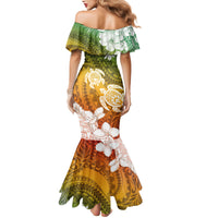 Kanaka Maoli Hawaii Flag Day Mermaid Dress Vibrant Frangipani LT7 - Polynesian Pride