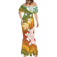 Kanaka Maoli Hawaii Flag Day Mermaid Dress Vibrant Frangipani LT7 - Polynesian Pride