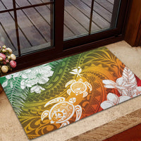 Kanaka Maoli Hawaii Flag Day Rubber Doormat Vibrant Frangipani