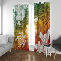 Kanaka Maoli Hawaii Flag Day Window Curtain Vibrant Frangipani