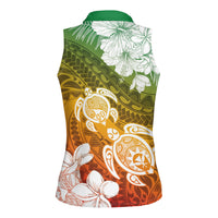 Kanaka Maoli Hawaii Flag Day Women Sleeveless Polo Shirt Vibrant Frangipani
