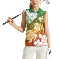 Kanaka Maoli Hawaii Flag Day Women Sleeveless Polo Shirt Vibrant Frangipani