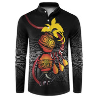 Personalized Papua New Guinea Milne Bay Button Sweatshirt Bagi Necklace Mix Lime Pot Grunge