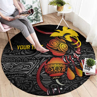 Personalized Papua New Guinea Milne Bay Round Carpet Bagi Necklace Mix Lime Pot Grunge