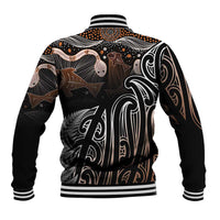 Aotearoa Maori - Australia Indigenous Baseball Jacket Koiri Whakairo Mix Aboriginal Art LT7 - Polynesian Pride