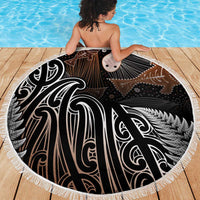 Aotearoa Maori - Australia Indigenous Beach Blanket Koiri Whakairo Mix Aboriginal Art LT7 - Polynesian Pride