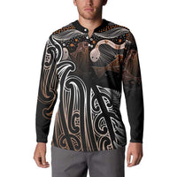 Aotearoa Maori - Australia Indigenous Button Sweatshirt Koiri Whakairo Mix Aboriginal Art - Polynesian Pride