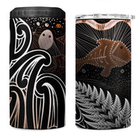 Aotearoa Maori - Australia Indigenous 4 in 1 Can Cooler Tumbler Koiri Whakairo Mix Aboriginal Art LT7 One Size: 16 oz Brown - Polynesian Pride