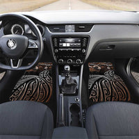 Aotearoa Maori - Australia Indigenous Car Mats Koiri Whakairo Mix Aboriginal Art LT7 Set 2pcs - Front Brown - Polynesian Pride