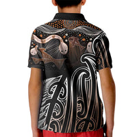 Aotearoa Maori - Australia Indigenous Kid Polo Shirt Koiri Whakairo Mix Aboriginal Art - Polynesian Pride