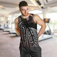 Aotearoa Maori - Australia Indigenous Men Tank Top Koiri Whakairo Mix Aboriginal Art LT7 Brown - Polynesian Pride
