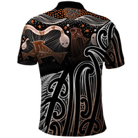 Aotearoa Maori - Australia Indigenous Polo Shirt Koiri Whakairo Mix Aboriginal Art - Polynesian Pride