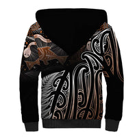 Aotearoa Maori - Australia Indigenous Sherpa Hoodie Koiri Whakairo Mix Aboriginal Art LT7 - Polynesian Pride