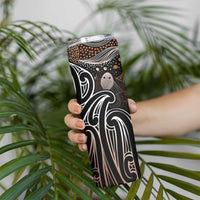 Aotearoa Maori - Australia Indigenous Skinny Tumbler Koiri Whakairo Mix Aboriginal Art - Polynesian Pride