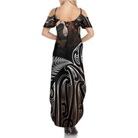 Aotearoa Maori - Australia Indigenous Summer Maxi Dress Koiri Whakairo Mix Aboriginal Art LT7 - Polynesian Pride