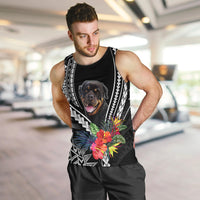 Personalised Polynesian Dog Men Tank Top Rottweiler With Polynesia Pattern Curve Style LT7 - Polynesian Pride