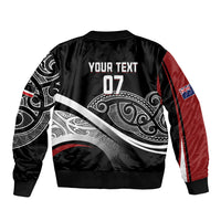 Aotearoa Maori Rugby Custom Sleeve Zip Bomber Jacket Kapa O Pango LT7 - Polynesian Pride