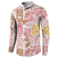 Christmas Aloha Hawaii Tiki Button Sweatshirt Hibiscus Spring Colors - Polynesian Pride