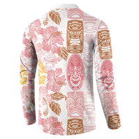 Christmas Aloha Hawaii Tiki Button Sweatshirt Hibiscus Spring Colors - Polynesian Pride