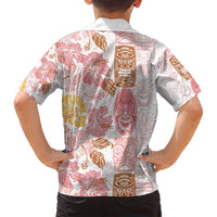 Christmas Aloha Hawaii Tiki Family Matching Off Shoulder Maxi Dress and Hawaiian Shirt Hibiscus Spring Colors - Polynesian Pride