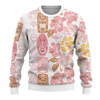 Christmas Aloha Hawaii Tiki Ugly Christmas Sweater Hibiscus Spring Colors - Polynesian Pride