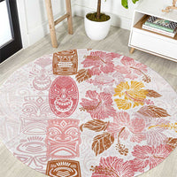 Christmas Aloha Hawaii Tiki Round Carpet Hibiscus Spring Colors - Polynesian Pride