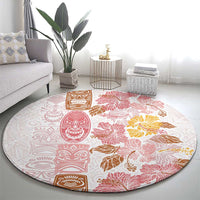 Christmas Aloha Hawaii Tiki Round Carpet Hibiscus Spring Colors - Polynesian Pride