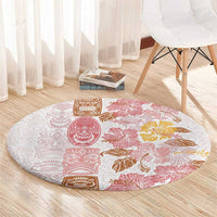 Christmas Aloha Hawaii Tiki Round Carpet Hibiscus Spring Colors - Polynesian Pride