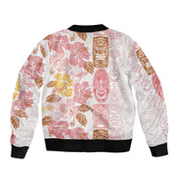 Christmas Aloha Hawaii Tiki Sleeve Zip Bomber Jacket Hibiscus Spring Colors LT7 - Polynesian Pride