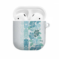 Christmas Aloha Hawaii Tiki AirPods Case Hibiscus Summer Colors LT7 Turquoise - Polynesian Pride