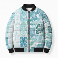 Christmas Aloha Hawaii Tiki Bomber Puffer Jacket Hibiscus Summer Colors - Polynesian Pride