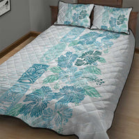 Christmas Aloha Hawaii Tiki Quilt Bed Set Hibiscus Summer Colors - Polynesian Pride