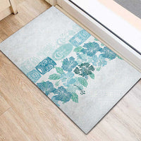 Christmas Aloha Hawaii Tiki Rubber Doormat Hibiscus Summer Colors - Polynesian Pride