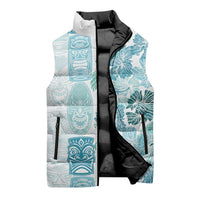 Christmas Aloha Hawaii Tiki Sleeveless Puffer Jacket Hibiscus Summer Colors - Polynesian Pride