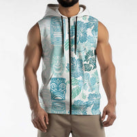 Christmas Aloha Hawaii Tiki Sleeveless Zip Hoodie Hibiscus Summer Colors LT7 - Polynesian Pride