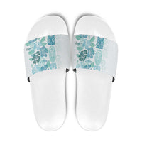 Christmas Aloha Hawaii Tiki Slide Sandals Hibiscus Summer Colors - Polynesian Pride