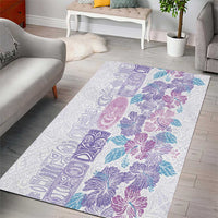 Christmas Aloha Hawaii Tiki Area Rug Hibiscus Winter Colors LT7 - Polynesian Pride