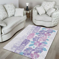 Christmas Aloha Hawaii Tiki Area Rug Hibiscus Winter Colors LT7 - Polynesian Pride