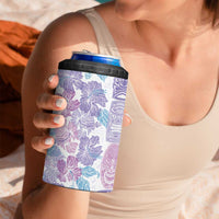 Christmas Aloha Hawaii Tiki 4 in 1 Can Cooler Tumbler Hibiscus Winter Colors - Polynesian Pride