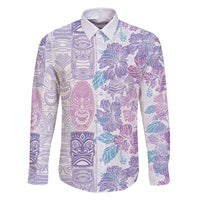 Christmas Aloha Hawaii Tiki Family Matching Mermaid Dress and Hawaiian Shirt Hibiscus Winter Colors - Polynesian Pride