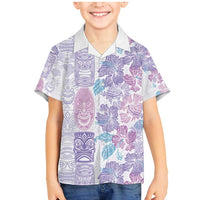 Christmas Aloha Hawaii Tiki Family Matching Mermaid Dress and Hawaiian Shirt Hibiscus Winter Colors - Polynesian Pride